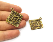 2 Antique Bronze Charm Antique Bronze Plated Charm (40x34mm) G17766
