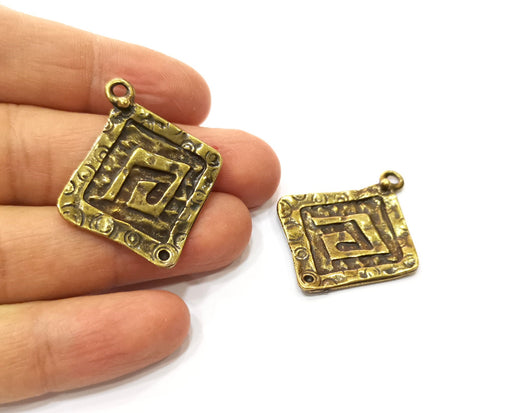 2 Antique Bronze Charm Antique Bronze Plated Charm (40x34mm) G17766