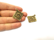 2 Antique Bronze Charm Antique Bronze Plated Charm (40x34mm) G17766