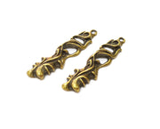 2 Antique Bronze Charm Antique Bronze Plated Charm (57x15mm) G17771