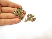 2 Antique Bronze Charm Antique Bronze Plated Charm (47x34mm) G17774