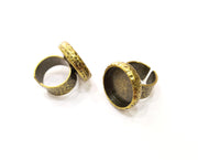 Antique Bronze Ring Blank Setting Cabochon Base inlay Ring Backs Mounting Adjustable Ring Bezel (20mm blank) Antique Bronze Plated G17775
