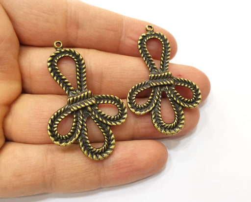 2 Antique Bronze Charm Antique Bronze Plated Charm (48x30mm) G17779
