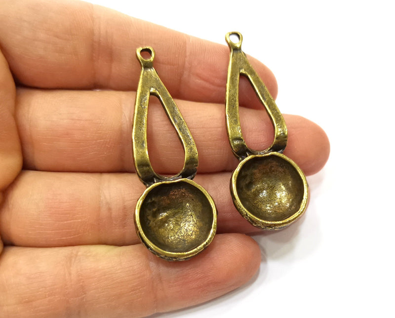 2 Antique Bronze Charm Antique Bronze Plated Charm (53x20mm) G17780