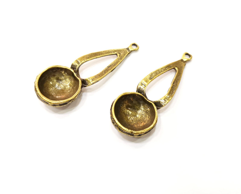 2 Antique Bronze Charm Antique Bronze Plated Charm (53x20mm) G17780