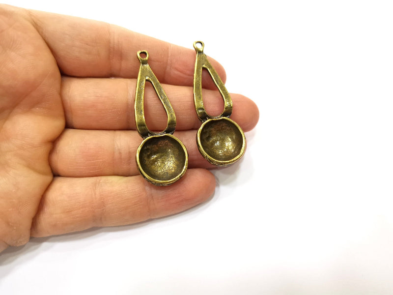 2 Antique Bronze Charm Antique Bronze Plated Charm (53x20mm) G17780