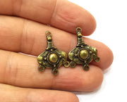 6 Antique Bronze Charm Connector Antique Bronze Plated Charm (25x18mm) G17782