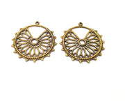 2 Antique Bronze Charm Antique Bronze Plated Charm (40x37mm) G17783