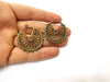 2 Antique Bronze Charm Antique Bronze Plated Charm (40x37mm) G17783