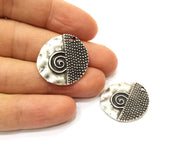 2 Silver Charms Antique Silver Plated Charms (26x24mm)  G17798