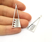 2 Silver Charms Antique Silver Plated Charms (48x16mm)  G18259