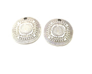 2 Silver Charms Antique Silver Plated Charms (25mm)  G17821