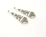 4 Silver Charms Antique Silver Plated Charms (45x14mm)  G17831