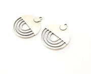 2 Silver Charms Antique Silver Plated Charms (36x29mm)  G17841