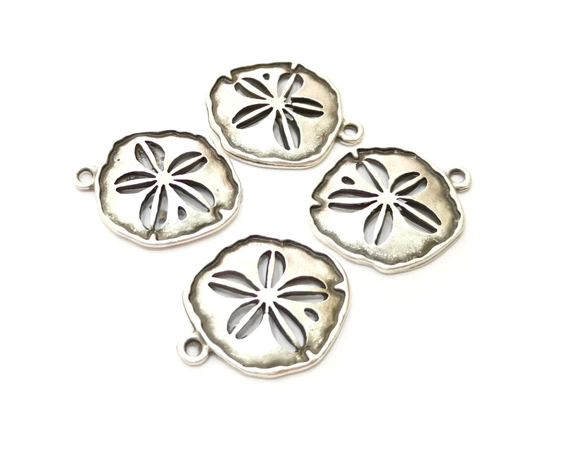 4 Silver Charms Antique Silver Plated Charms (27x22mm)  G17843