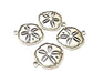 4 Silver Charms Antique Silver Plated Charms (27x22mm)  G17843