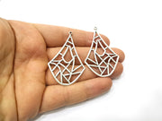 2 Silver Charms Antique Silver Plated Charms (52x35mm)  G17516