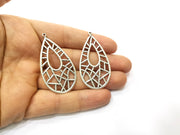 2 Silver Charms Antique Silver Plated Charms (52x27mm)  G17519