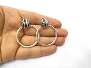 2 Silver Charms Antique Silver Plated Charms (48x36mm)  G17523