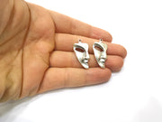 4 Mask Charms Antique Silver Plated Charms (31x16mm)  G17528