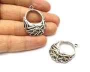 2 Silver Charms Antique Silver Plated Charms (37x28mm)  G17529