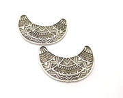 2 Ethnic Pendant Antique Silver Plated Pendant (45x31mm)  G17532