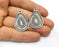 4 Teardrop Charms Antique Silver Plated Charms (33x22mm)  G17535