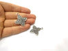 2 Silver Charms Antique Silver Plated Charms (37x32mm)  G17540