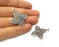 2 Silver Charms Antique Silver Plated Charms (37x32mm)  G17540