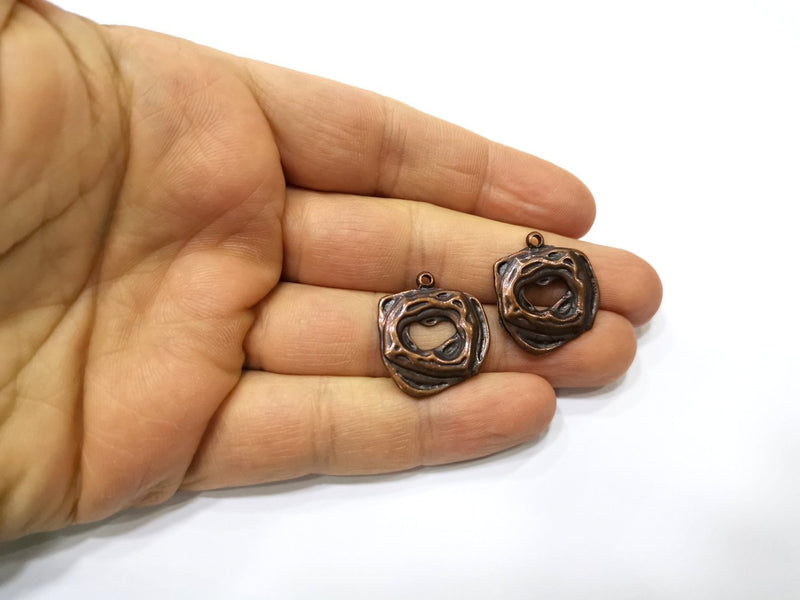 4 Copper Charm Antique Copper Charm (24x21mm) G17543