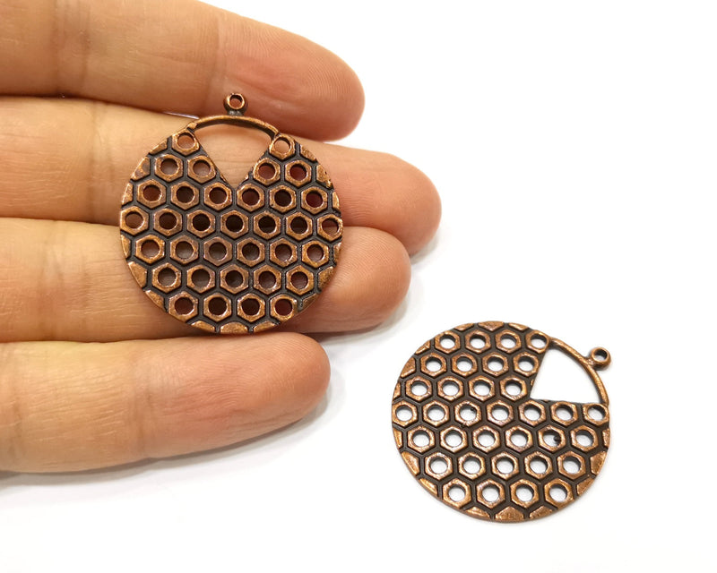 2 Copper Charm Antique Copper Charm (38x33mm) G17544