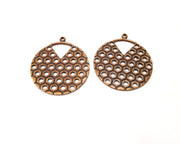 2 Copper Charm Antique Copper Charm (38x33mm) G17544