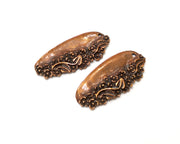 2 Flower Charm Antique Copper Charm (43x20mm) G17546