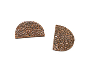 2 Hammered Semi Circle Charm Antique Copper Charm (30x20mm) G17555