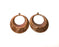 2 Hammered Round Charm Antique Copper Charm (39x34mm) G17560