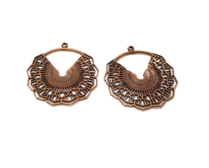 2 Copper Charm Antique Copper Charm (38x36mm) G17561