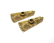 2 Antique Bronze Pendant Bezel Blank inlay Blank Mosaic Blank Resin Blank Base Setting Mountings Antique Bronze Plated (6mm blank) G17571