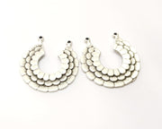 2 Silver Charms Antique Silver Plated Charms (35mm)  G17571