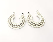 2 Silver Charms Antique Silver Plated Charms (35mm)  G17571