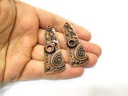 2 Copper Pendant Bezel Blank Mosaic Base inlay Blank Necklace Blank Resin Mountings Antique Copper Plated Metal (6 mm round blank) G17573