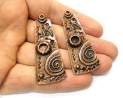 2 Copper Pendant Bezel Blank Mosaic Base inlay Blank Necklace Blank Resin Mountings Antique Copper Plated Metal (6 mm round blank) G17573