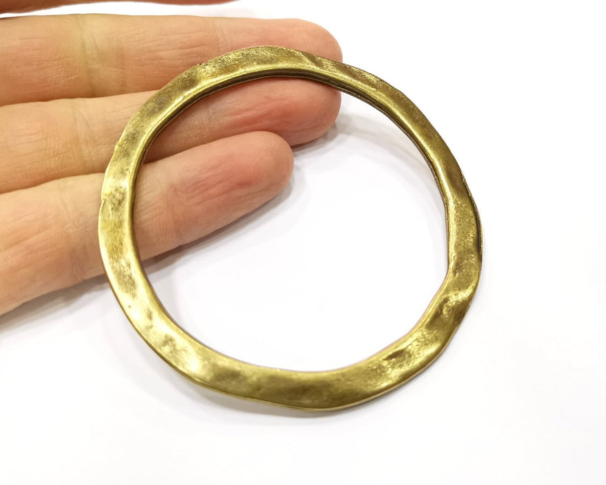 Large Circle Connector Antique Bronze Plated Metal (75 mm) G17579