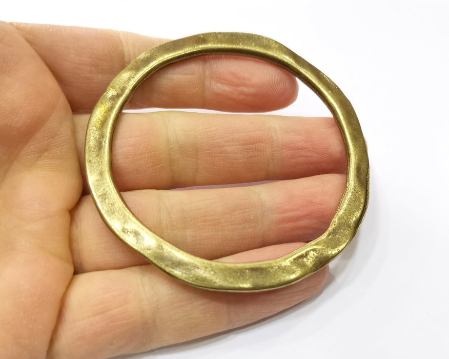 Large Circle Connector Antique Bronze Plated Metal (75 mm) G17579
