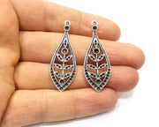 4 Leaf Charms Antique Silver Plated Charms (44x16mm)  G17580