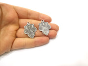 4 Silver Charms Antique Silver Plated Charms (33x24mm)  G17581