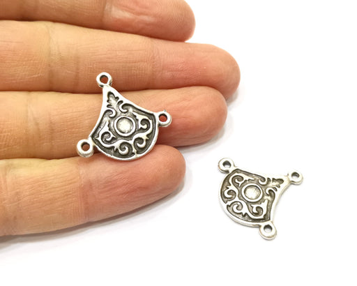 4 Silver Connector Charms Antique Silver Plated Charms (27x25mm)  G17585