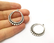 2 Silver Charms Antique Silver Plated Charms (35x31mm)  G17587