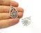 4 Spider web Charms Antique Silver Plated Charms (36x23mm)  G17588