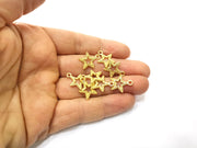 10 Star Charms Gold Plated Charms  (17x15mm)  G17590