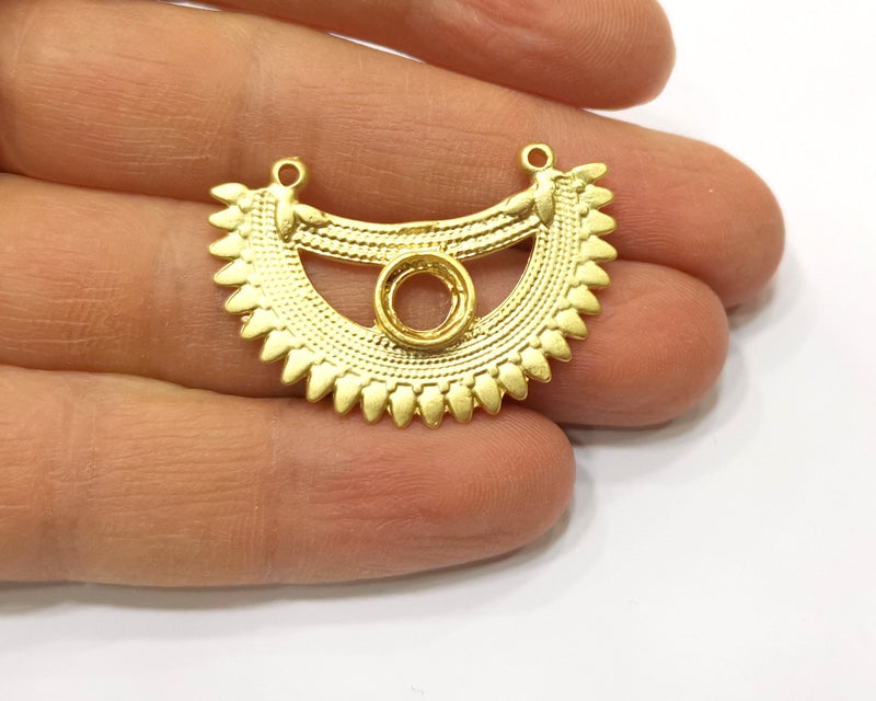 2 Gold Charms Gold Plated Charms  (39x26mm)  G17591